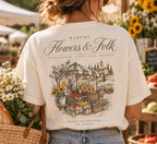 European Market Graphic T-Shirt | Vintage Farmers Market Tee | Flowers & Folk