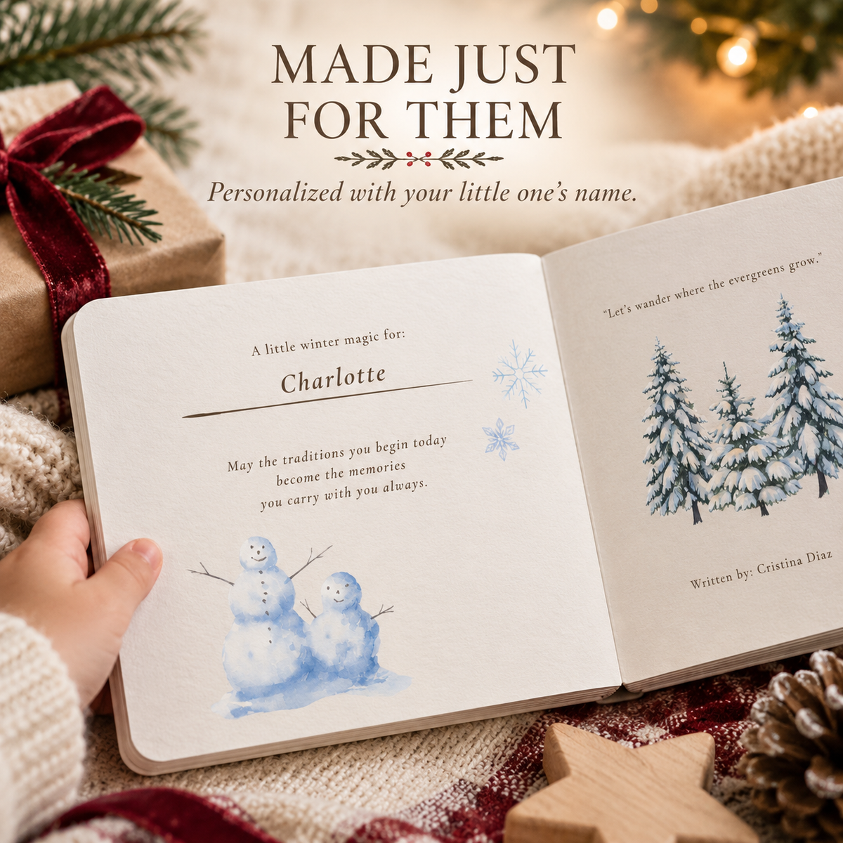 At the Christmas Tree Farm, Baby's First Words, Personalized Keepsake