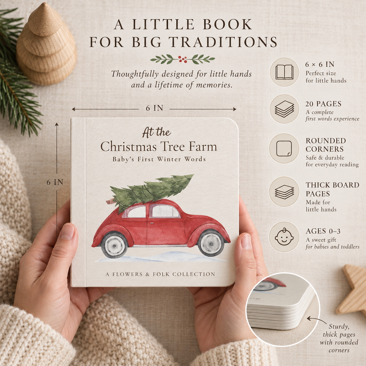 At the Christmas Tree Farm, Baby's First Words, Personalized Keepsake