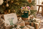 Garden Boot Felt Ornament | Hand-Embroidered Heirloom Ornament
