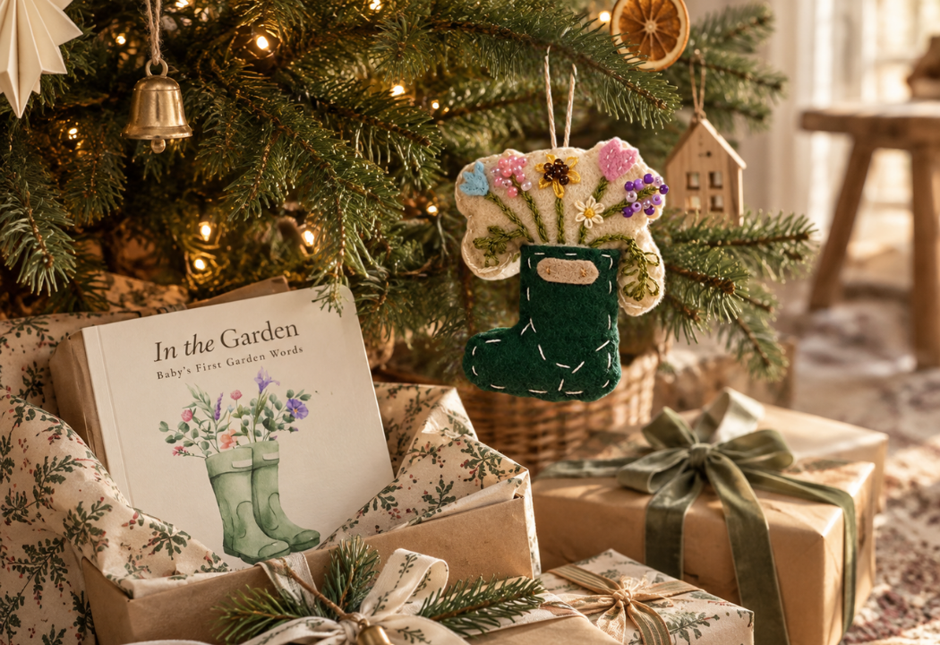 Garden Boot Felt Ornament | Hand-Embroidered Heirloom Ornament
