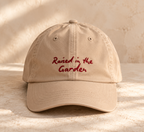 Raised in the Garden Kids Hat | Tan Embroidered Garden Cap