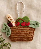 Farmer's Market Basket Felt Ornament | Hand-Embroidered Heirloom Ornament