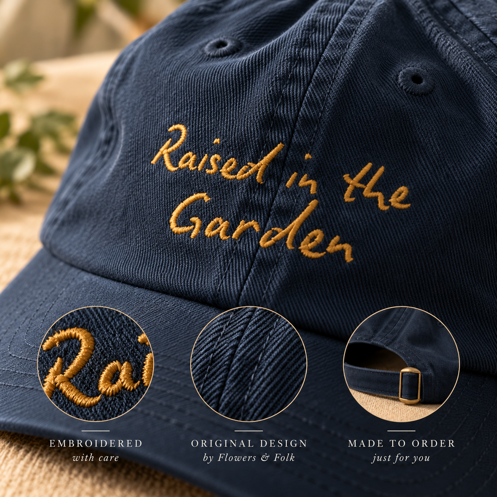 Raised in the Garden Kids Hat | Embroidered Garden Cap