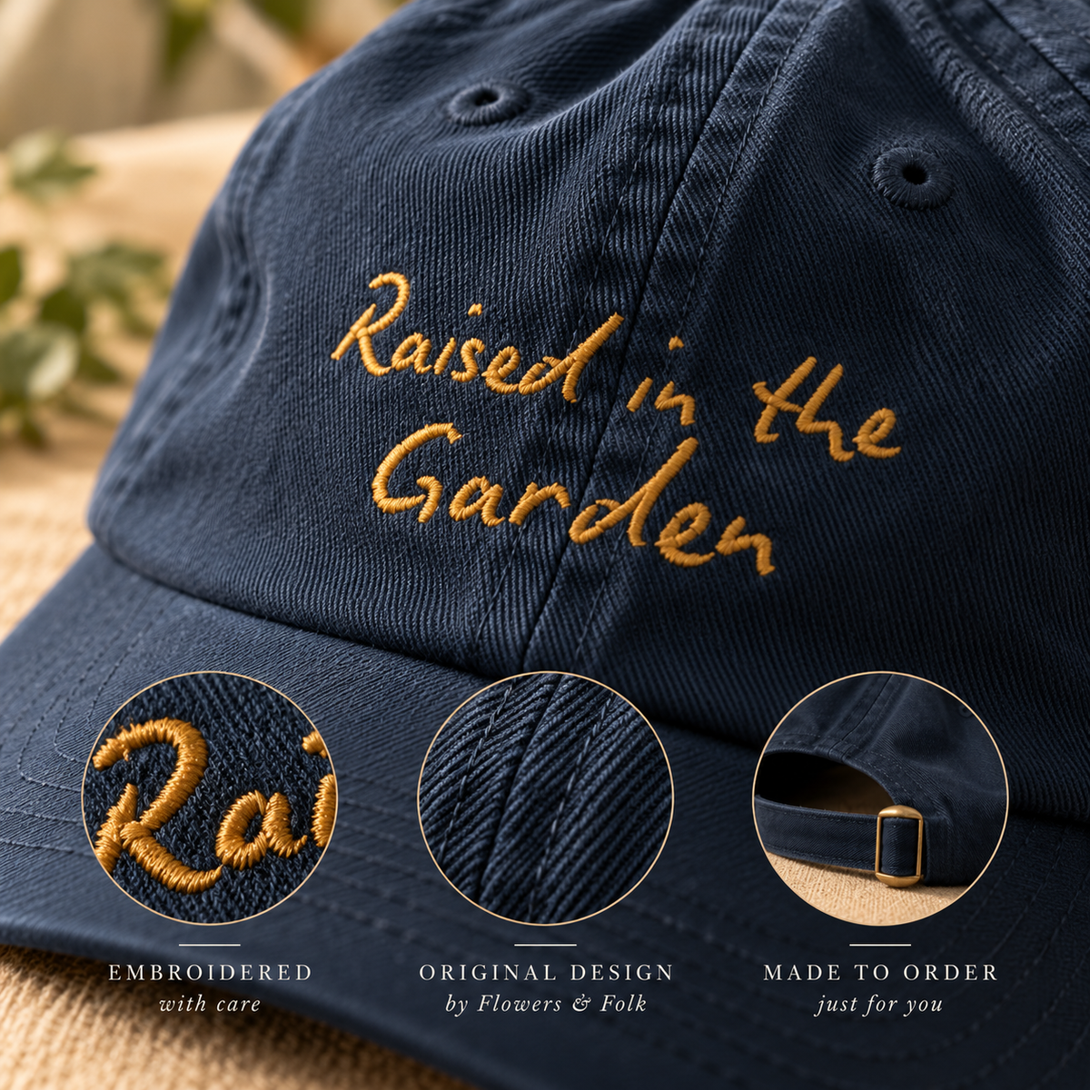 Raised in the Garden Kids Hat | Embroidered Garden Cap