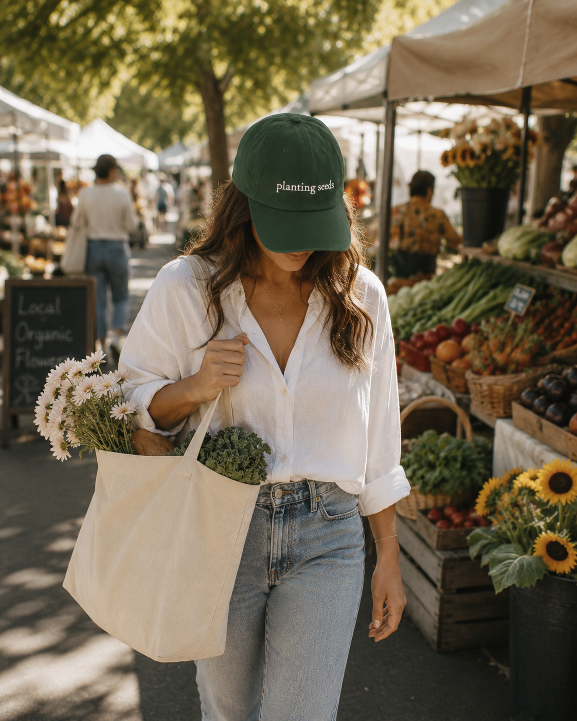 Planting Seeds Embroidered Garden Hat