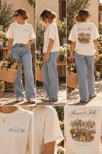 European Market Graphic T-Shirt | Vintage Farmers Market Tee | Flowers & Folk