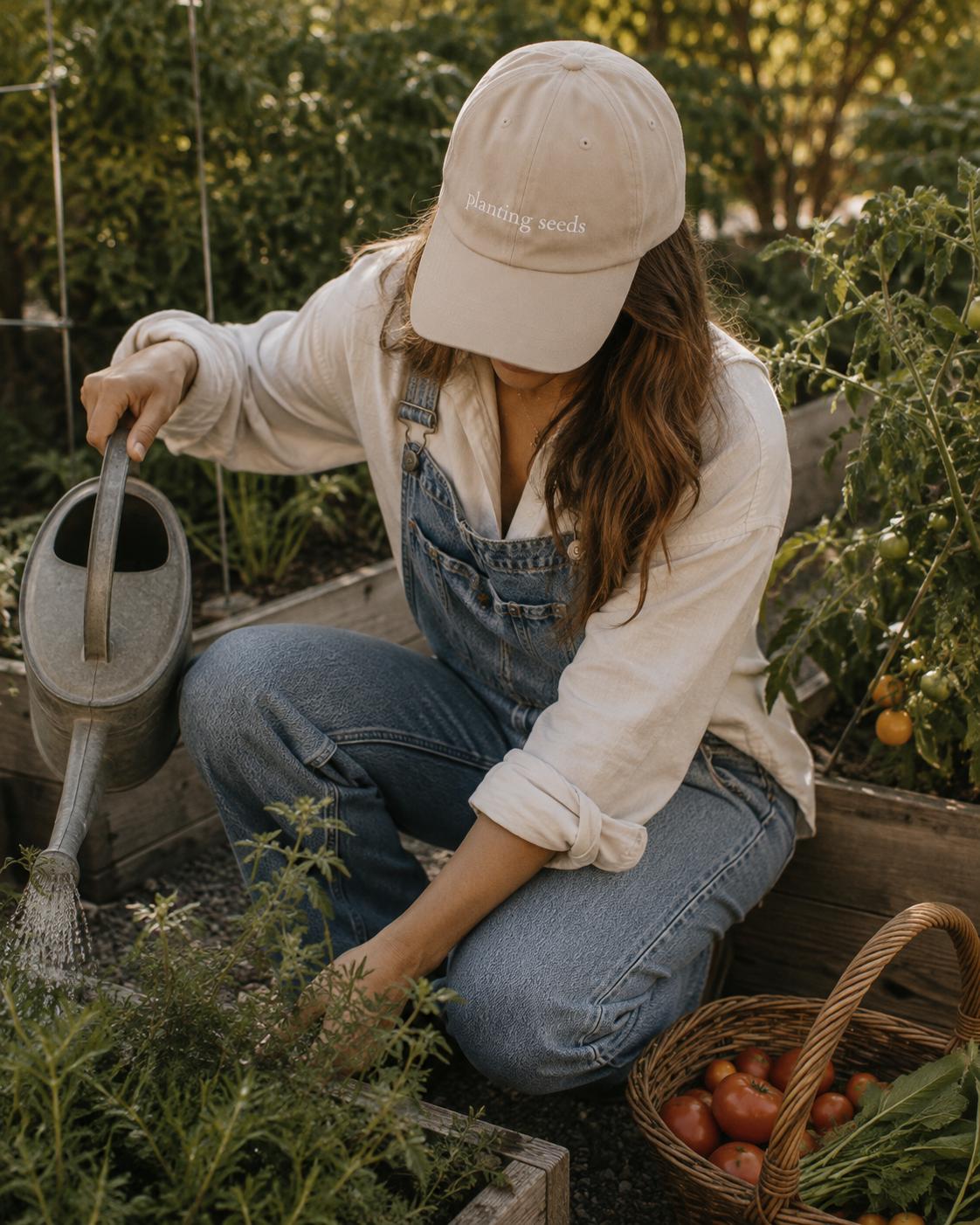 Planting Seeds Embroidered Garden Hat