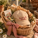 Raised in the Garden Kids Hat | Tan Embroidered Garden Cap
