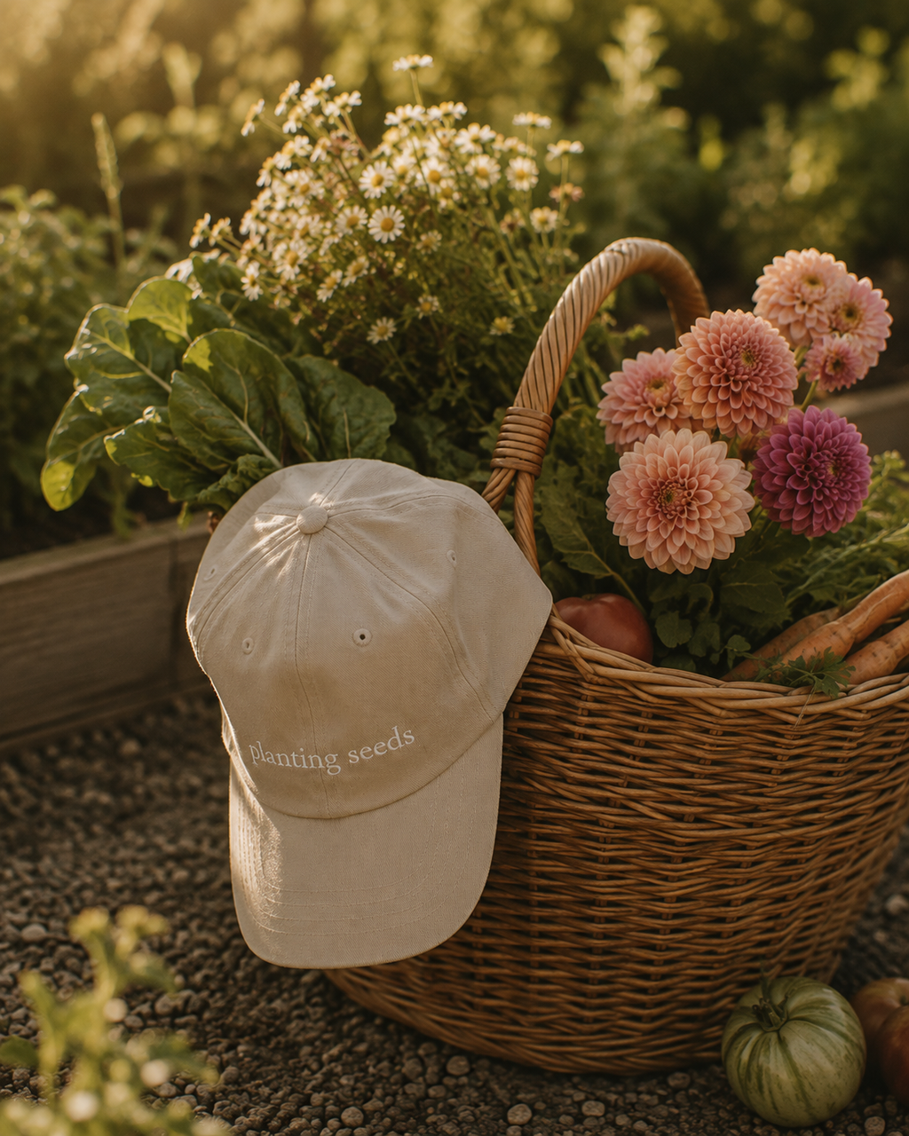 Planting Seeds Embroidered Garden Hat
