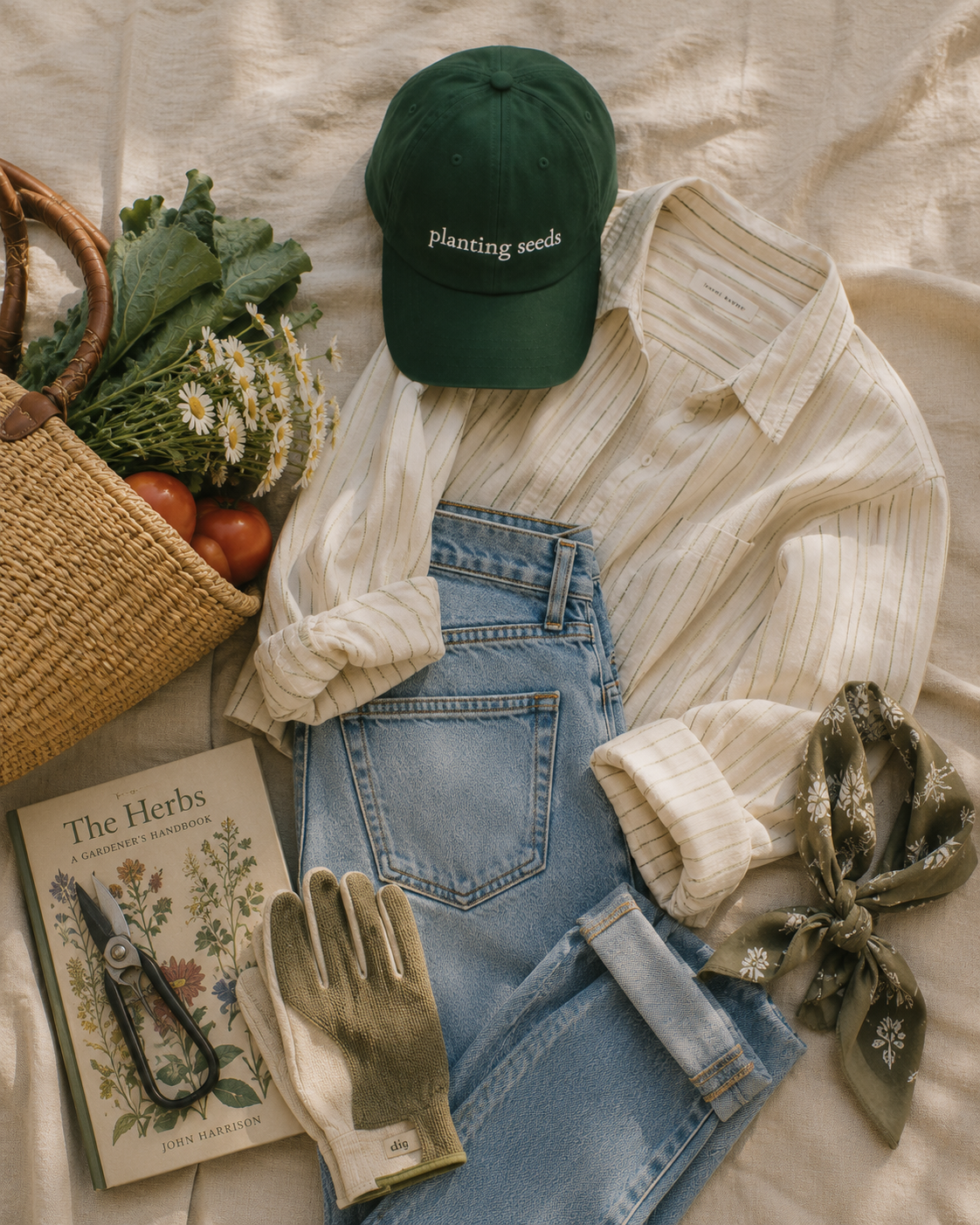 Planting Seeds Embroidered Garden Hat