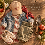 Raised in the Garden Kids Hat | Tan Embroidered Garden Cap