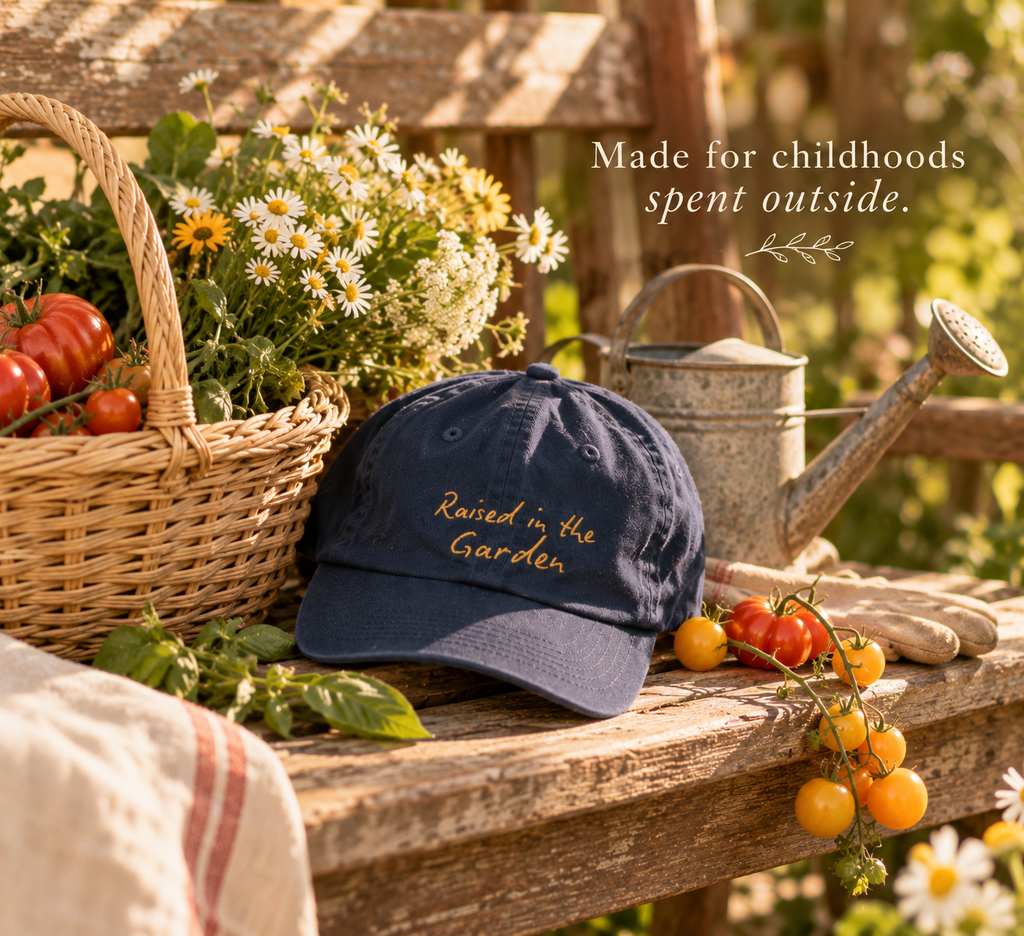 Raised in the Garden Kids Hat | Embroidered Garden Cap